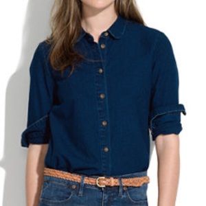 Madewell Indigo Denim Collared Shirt Size Small